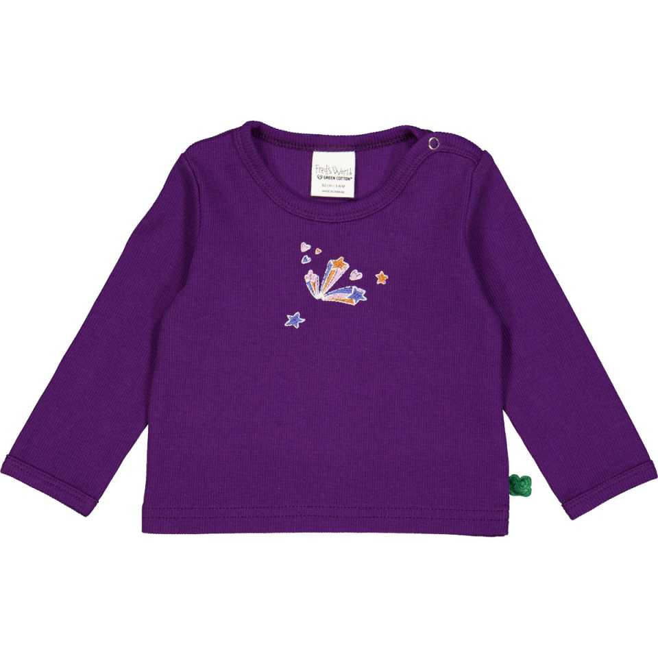 Bluză rib mov cu stele