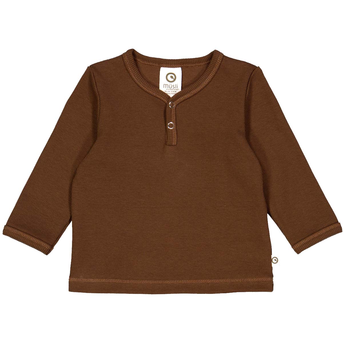 Bluză Cozy me rib maro din bumbac organic