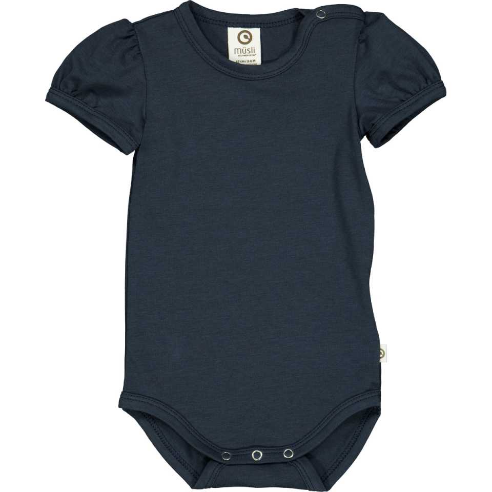 Body cu mânecuțe bufante Cozy Me, bleumarin