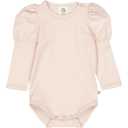 Body roz pal cu mâneci bufante din bumbac organic
