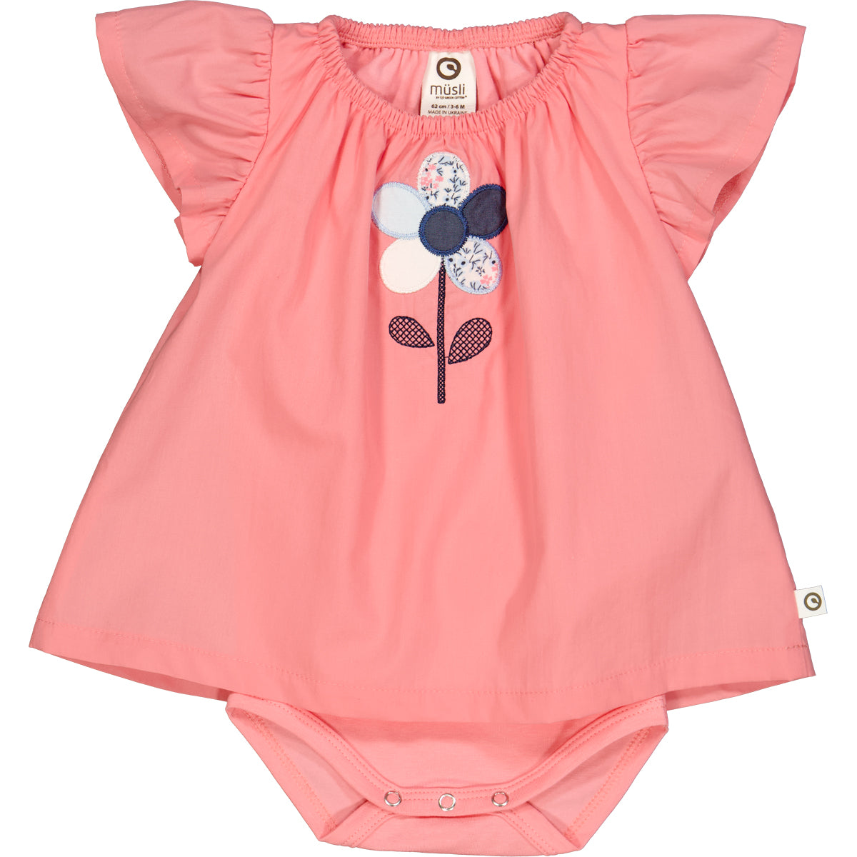 Body rochiță roz, cu imprimeu broderie florală