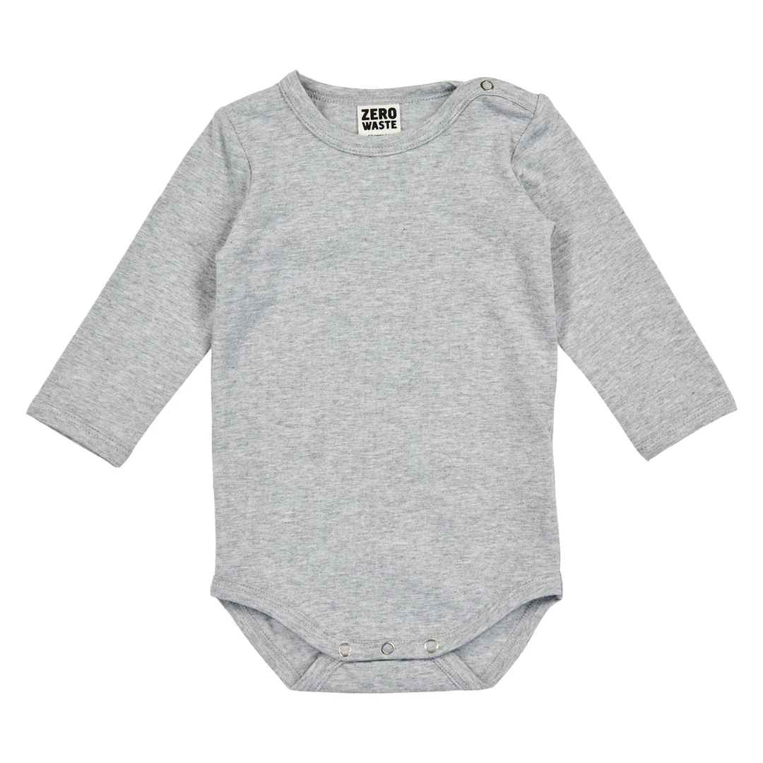 Body simplu cu mânecă lungă, gri deschis
