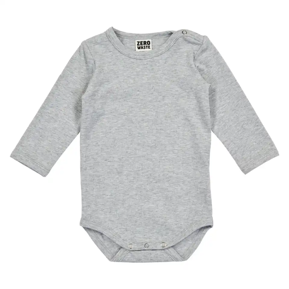 Body simplu cu mânecă lungă, gri deschis