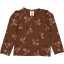 Bluză maro, cu mâneci bufante și imprimeu floral