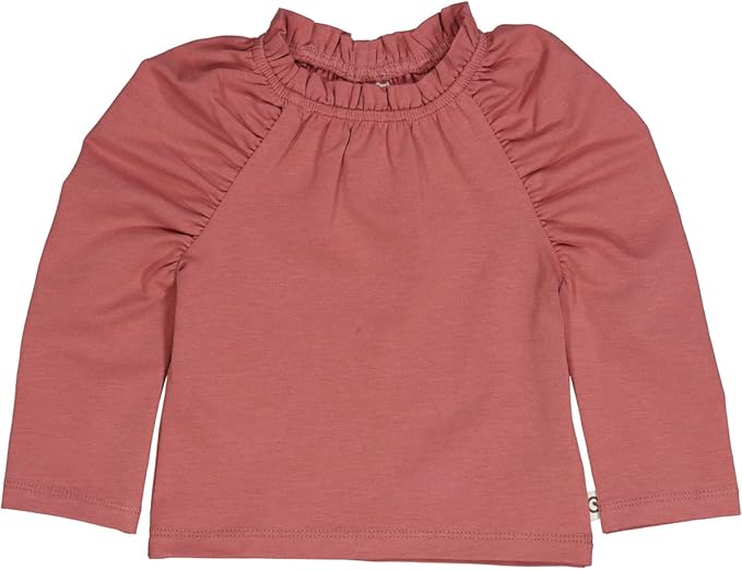 Bluziță fete cu volănaș la guler și mâneci bufante