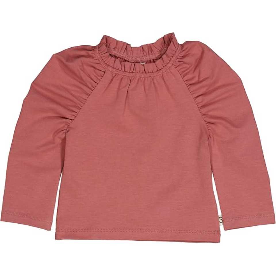 Bluziță fete cu volănaș la guler și mâneci bufante