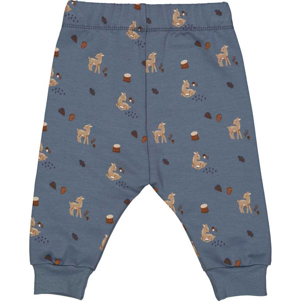 Pantaloni cu imprimeu căprioare, gri albăstrui