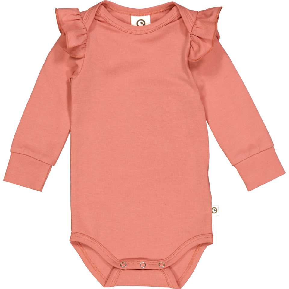 Body cu volănașe pe umeri, din bumbac organic