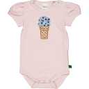 Body cu mânecă scurtă roz, cu print inghețată