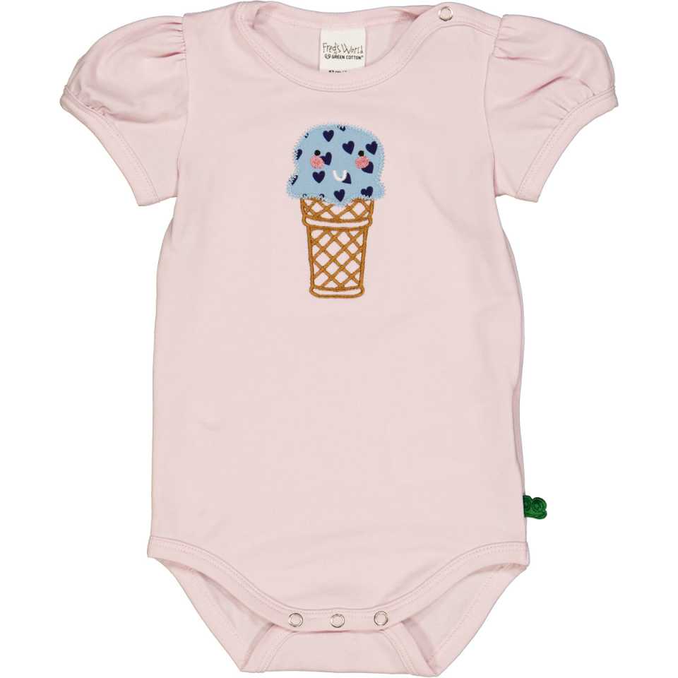 Body cu mânecă scurtă roz, cu print inghețată