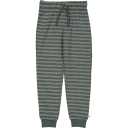 Pantaloni verzi cu dungi crem si cu buzunar la spate