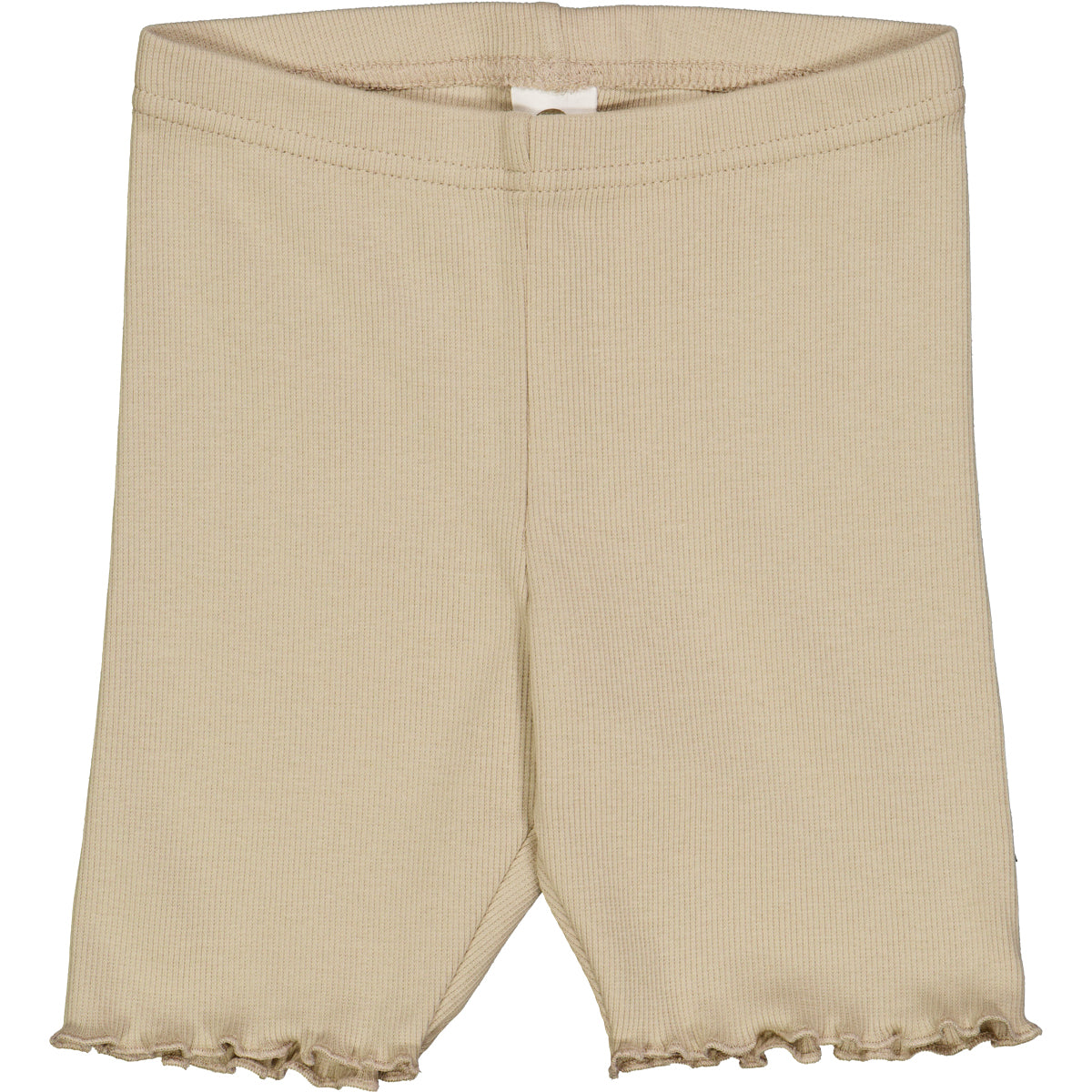 Colanți scurți crem, cu tiv creponat