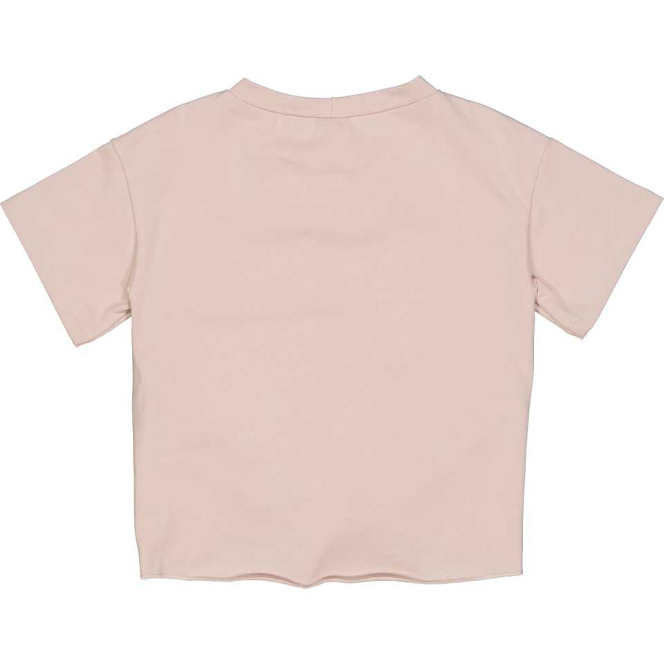 Tricou roz deschis din bumbac organic cu nod