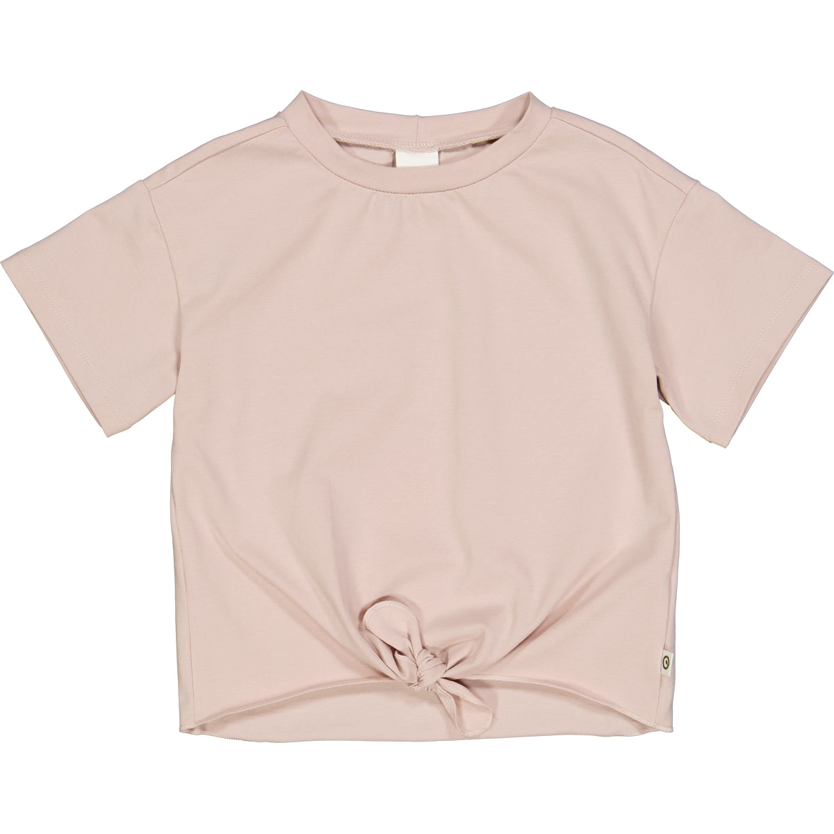 Tricou roz deschis din bumbac organic cu nod
