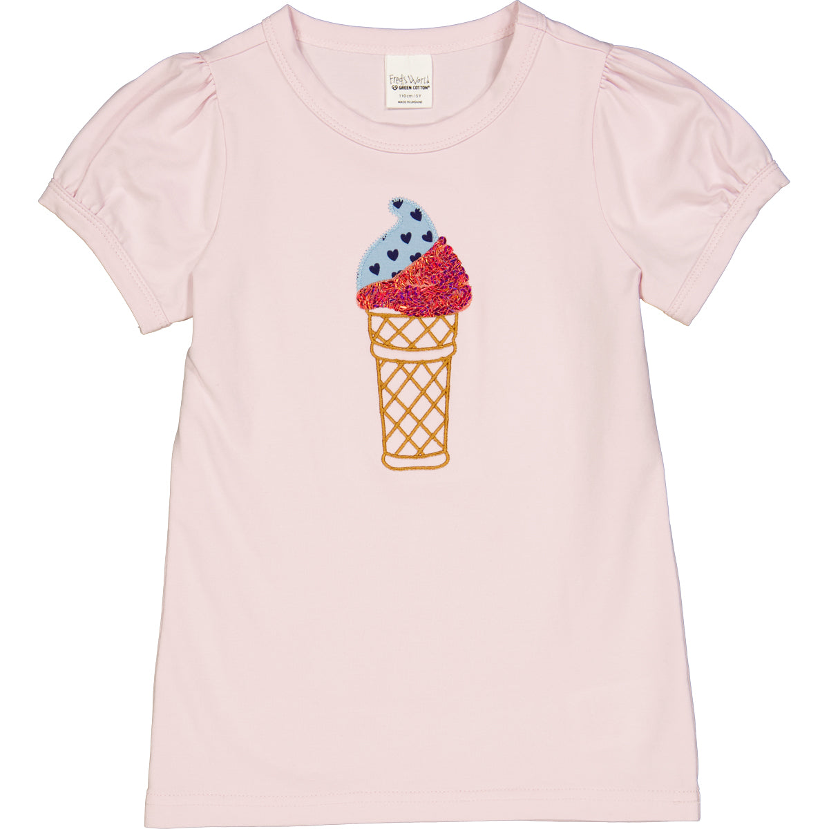 Tricou roz cu imprimeu inghețată