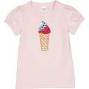 Tricou roz cu imprimeu inghețată