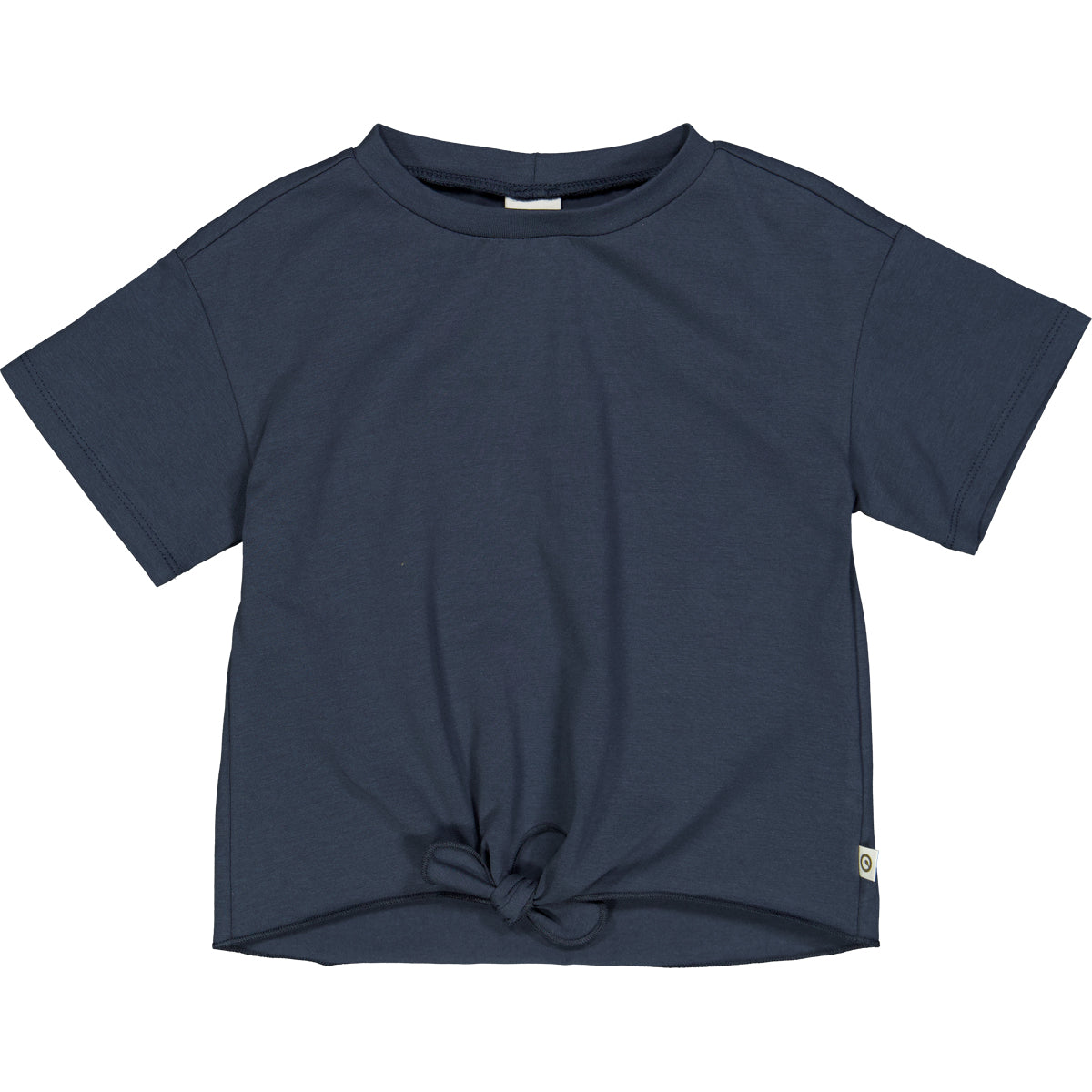 Tricou cu nod în față bleumarin