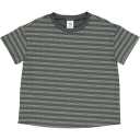 Tricou oversize cu dungi verzi si crem