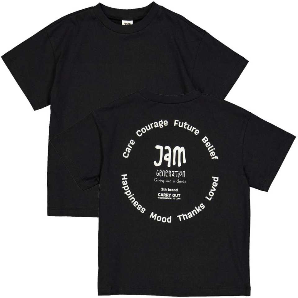 Tricou simplu negru Black Jam