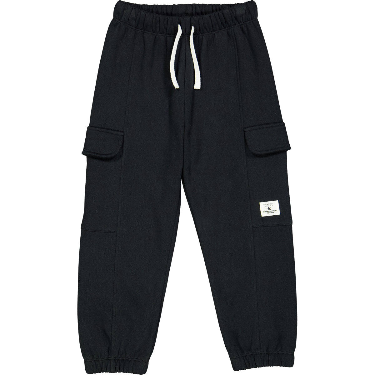 Pantaloni cargo negri din bumbac organic