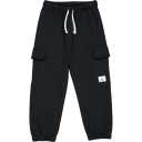 Pantaloni cargo negri din bumbac organic