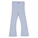 Pantaloni evazați albaștrii cu dungi crem