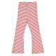 Pantaloni evazați rosii cu dungi crem