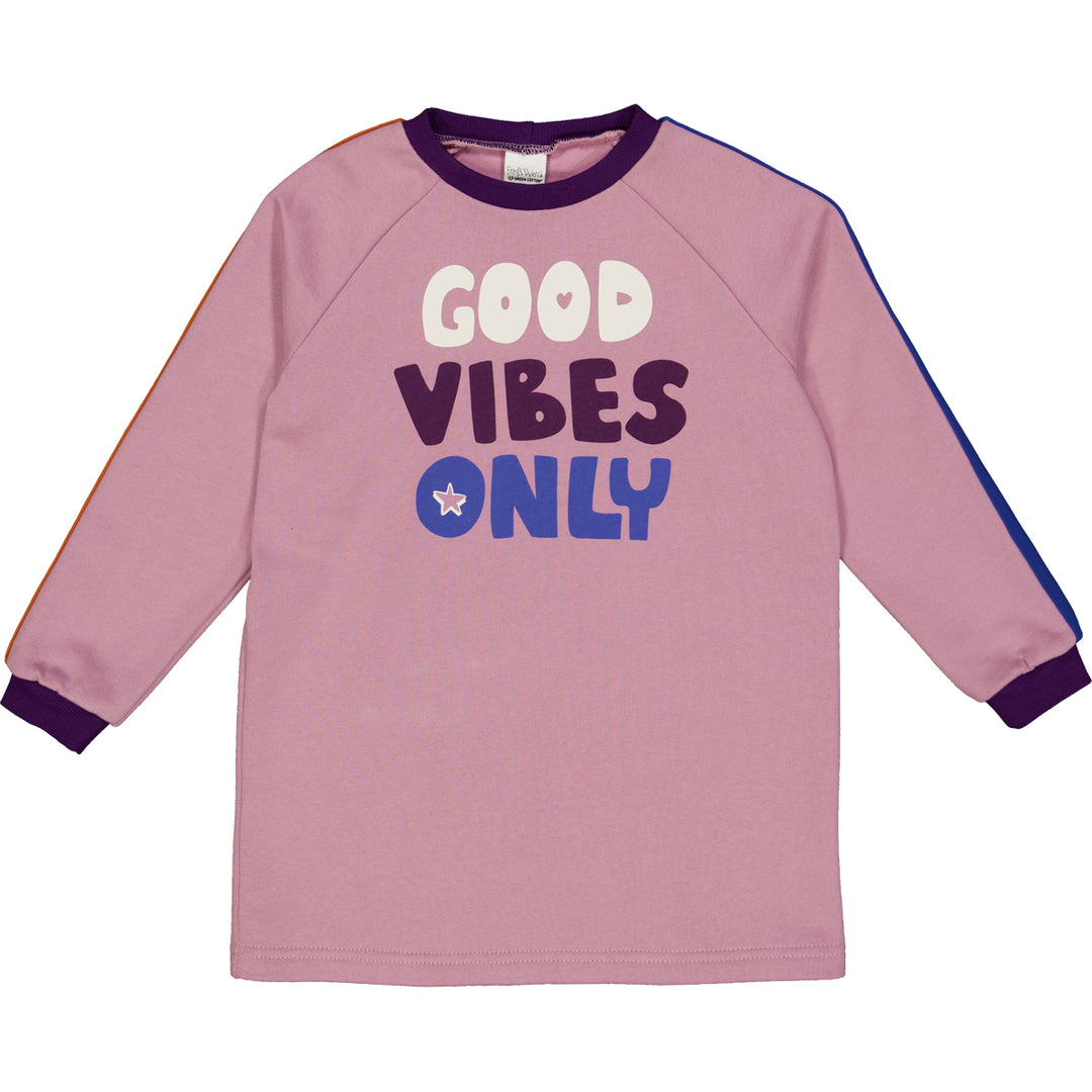 Rochiță grosuță roz pudrat, din bumbac organic