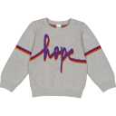 Pulover gri cu imprimeu Hope