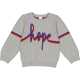 Pulover gri cu imprimeu Hope