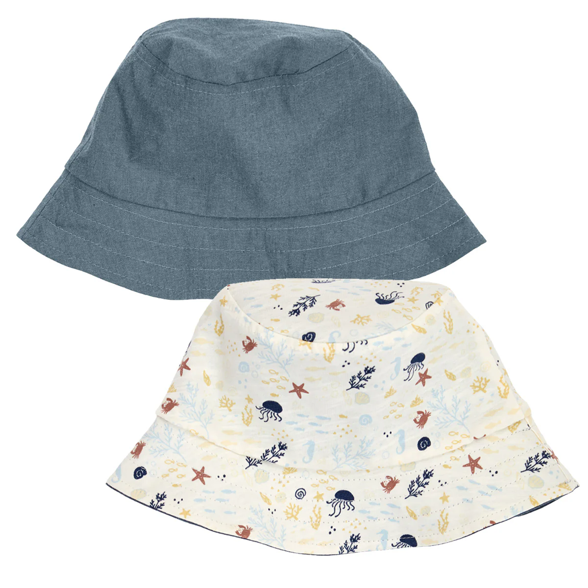 Pălărie bucket reversibilă cu imprimeu marin