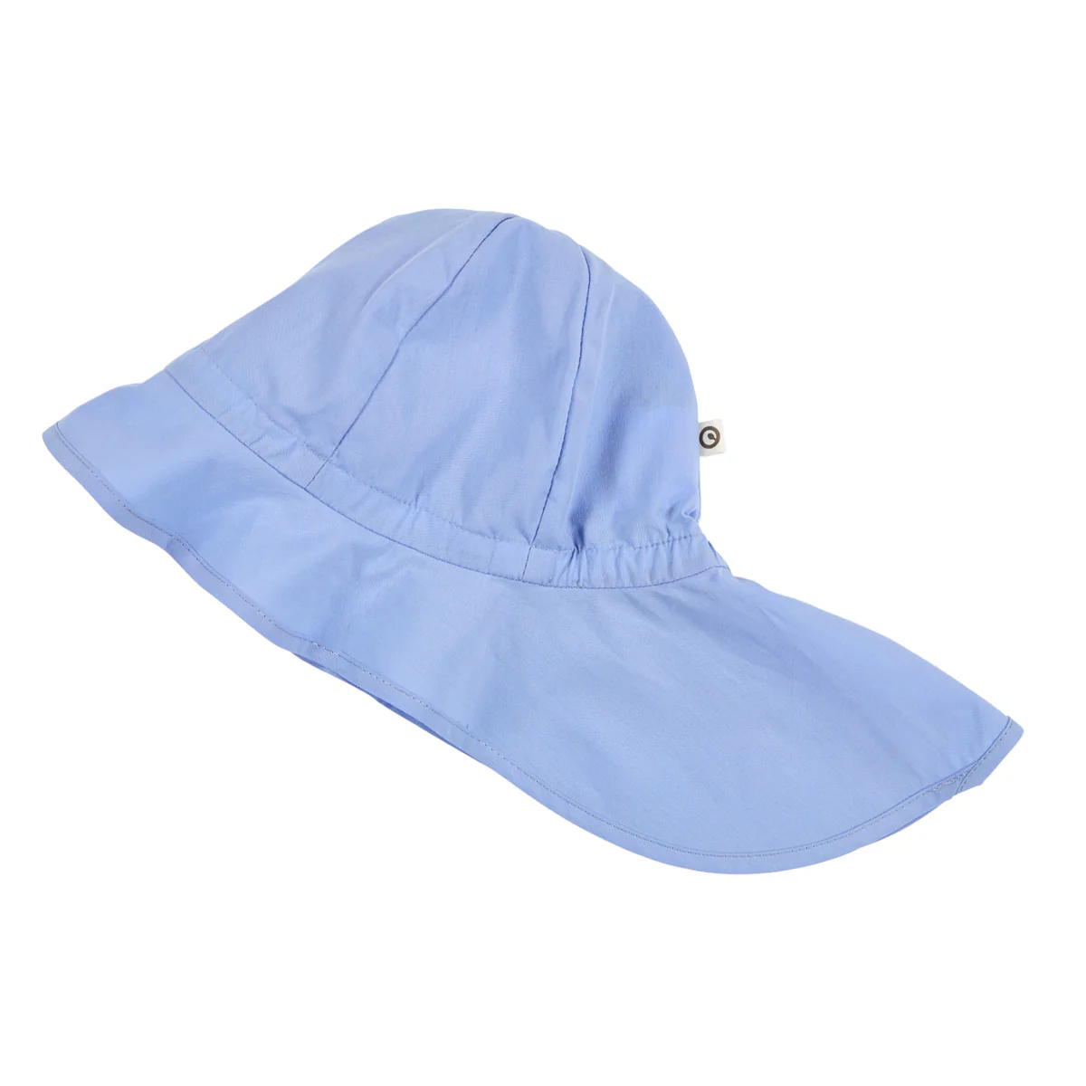 Pălărie de soare din bumbac poplin cu protecție ceafă, Shell Blue