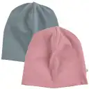Set 2 căciuli din bumbac organic pentru copii, roz și albastru