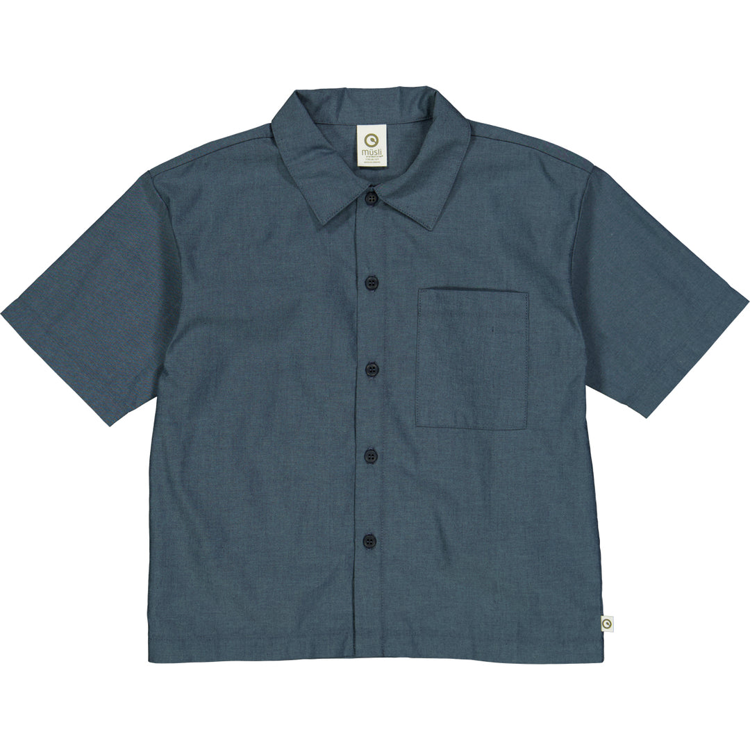 Cămașă cu mânecă scurtă din bumbac chambray