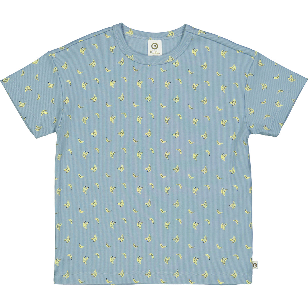 Tricou rib cu imprimeu banane
