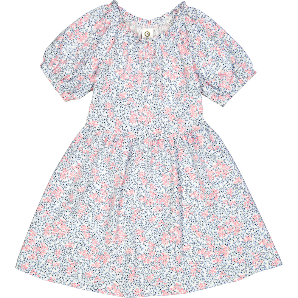 Rochie învârticioasă cu mâneci bufante și imprimeu floral