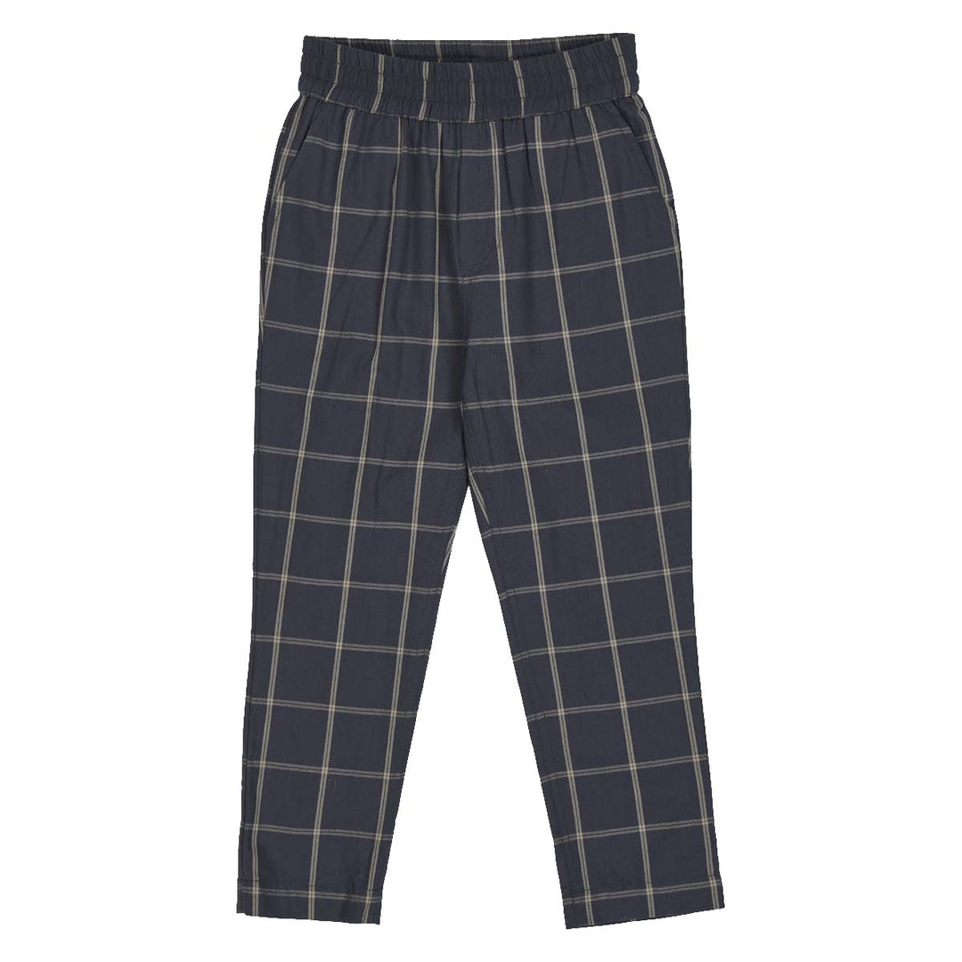 Pantaloni cu carouri din bumbac țesut