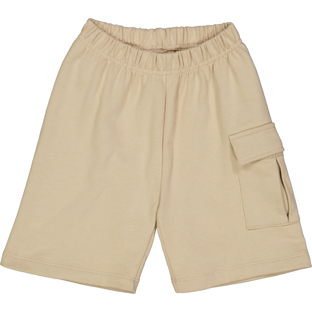 Pantaloni scurți cargo din bumbac sweat, crem