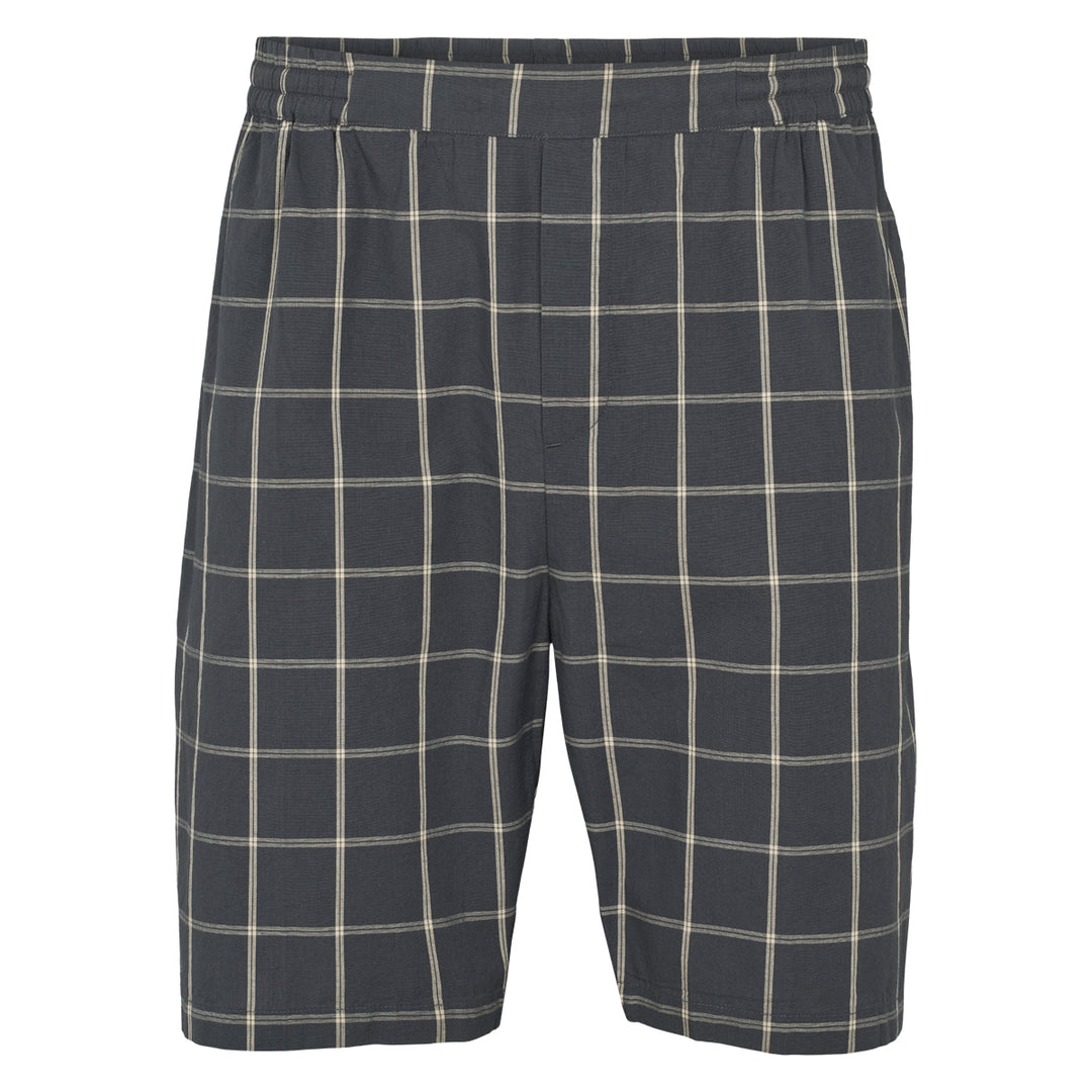 Pantaloni scurți bărbătești cu carouri, albastru și crem