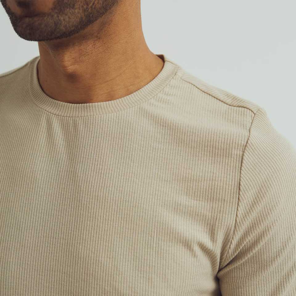 Tricou bărbați din tencel, crem