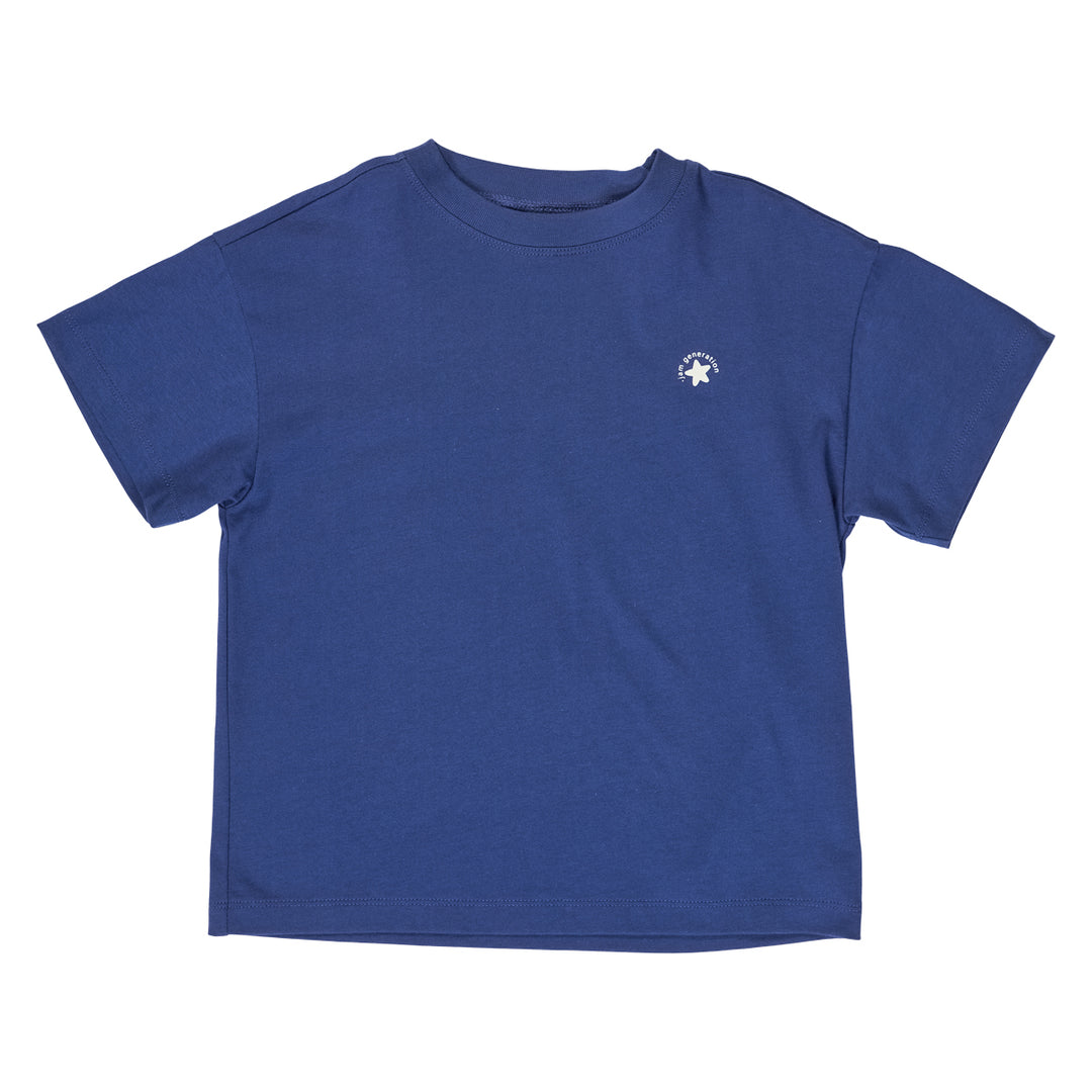 Tricou din bumbac heavy jersey cu imprimeu, indigo