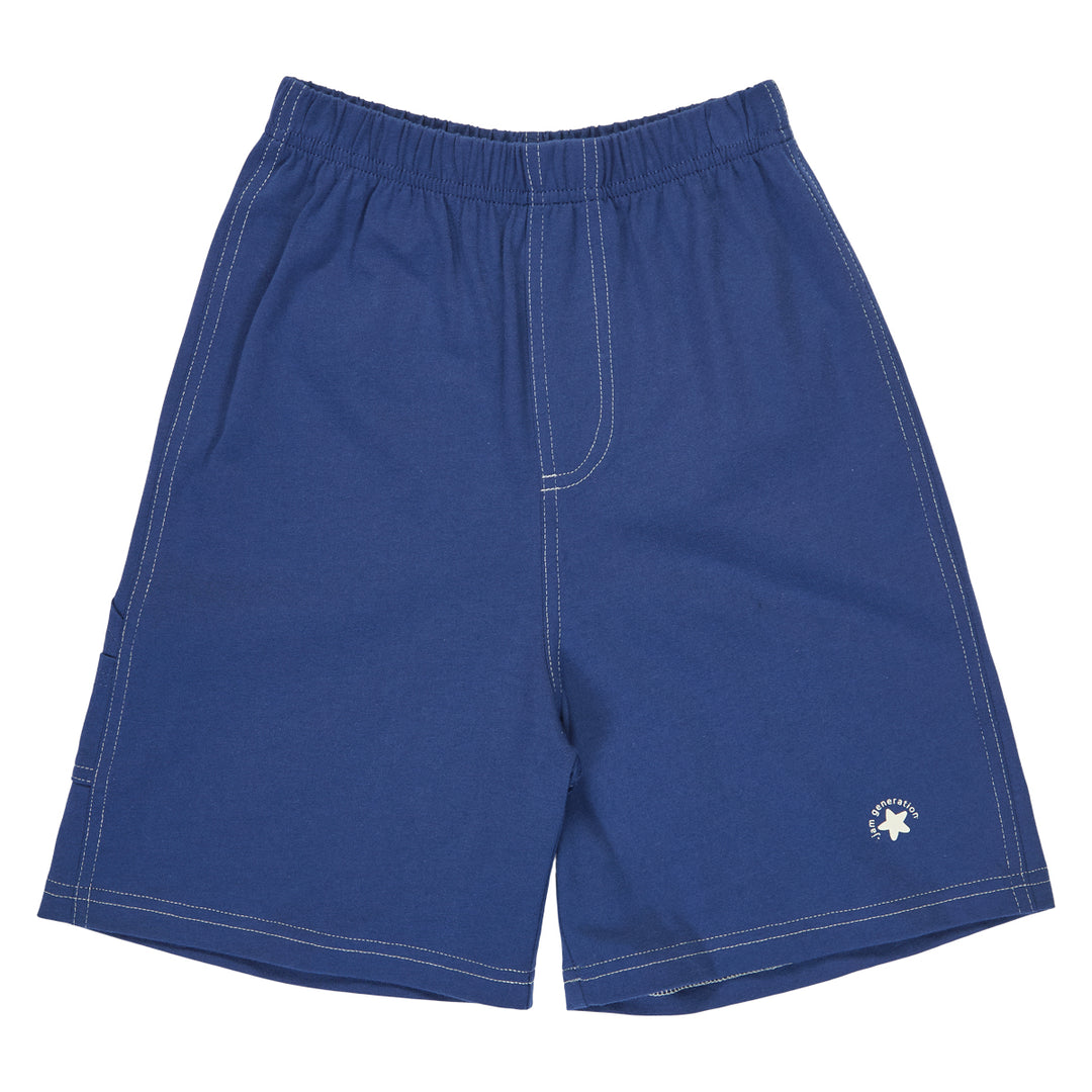 Pantaloni scurți baggy din single jersey, indigo