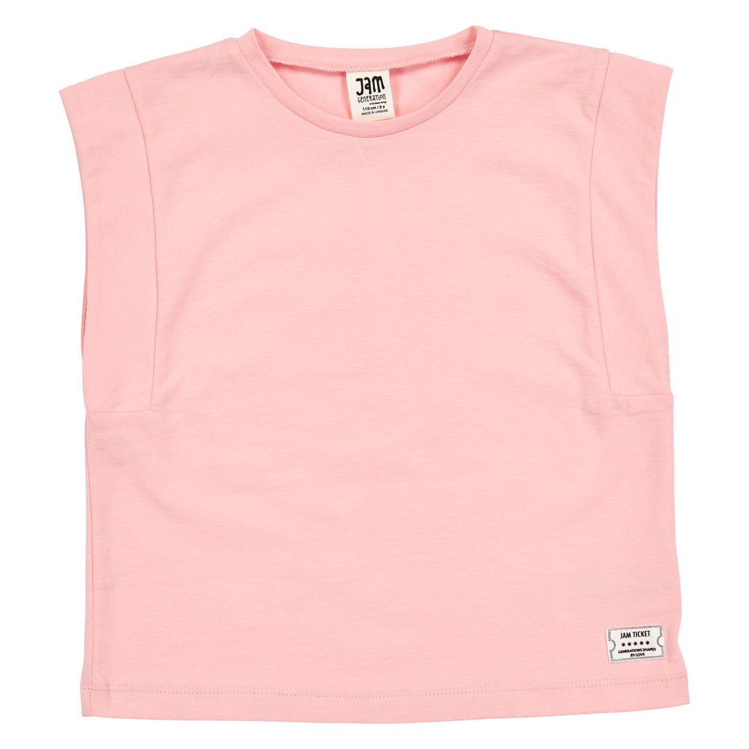 Tricou roz fără mâneci