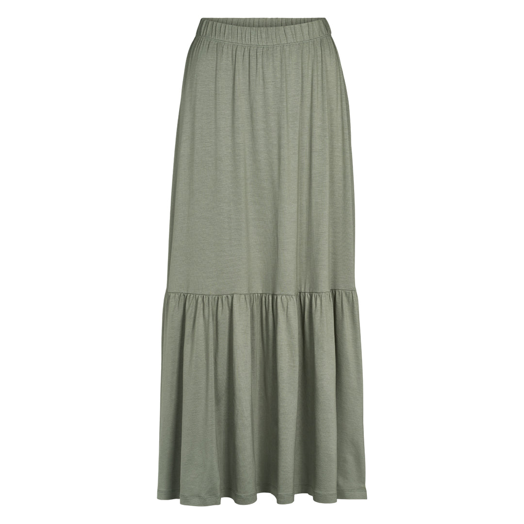Fustă maxi din tencel, kaki