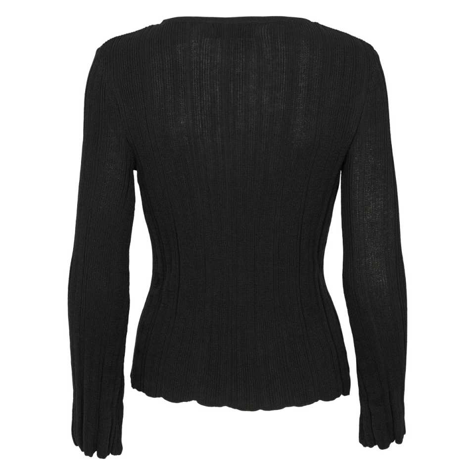 Pulover tricotat slim fit, negru
