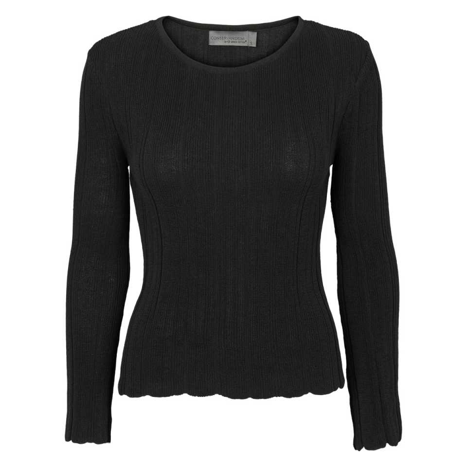 Pulover tricotat slim fit, negru