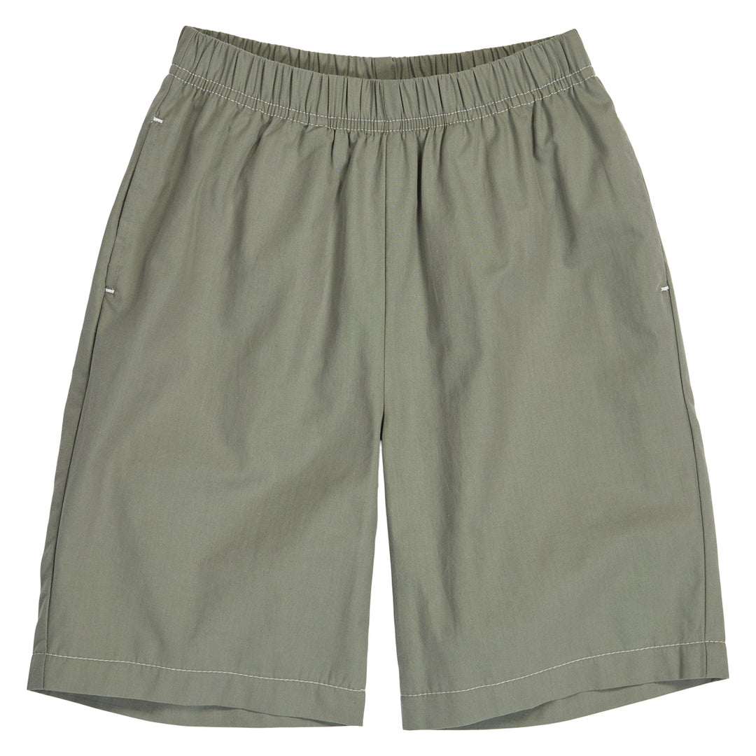 Pantaloni scurți din bumbac poplin, kaki