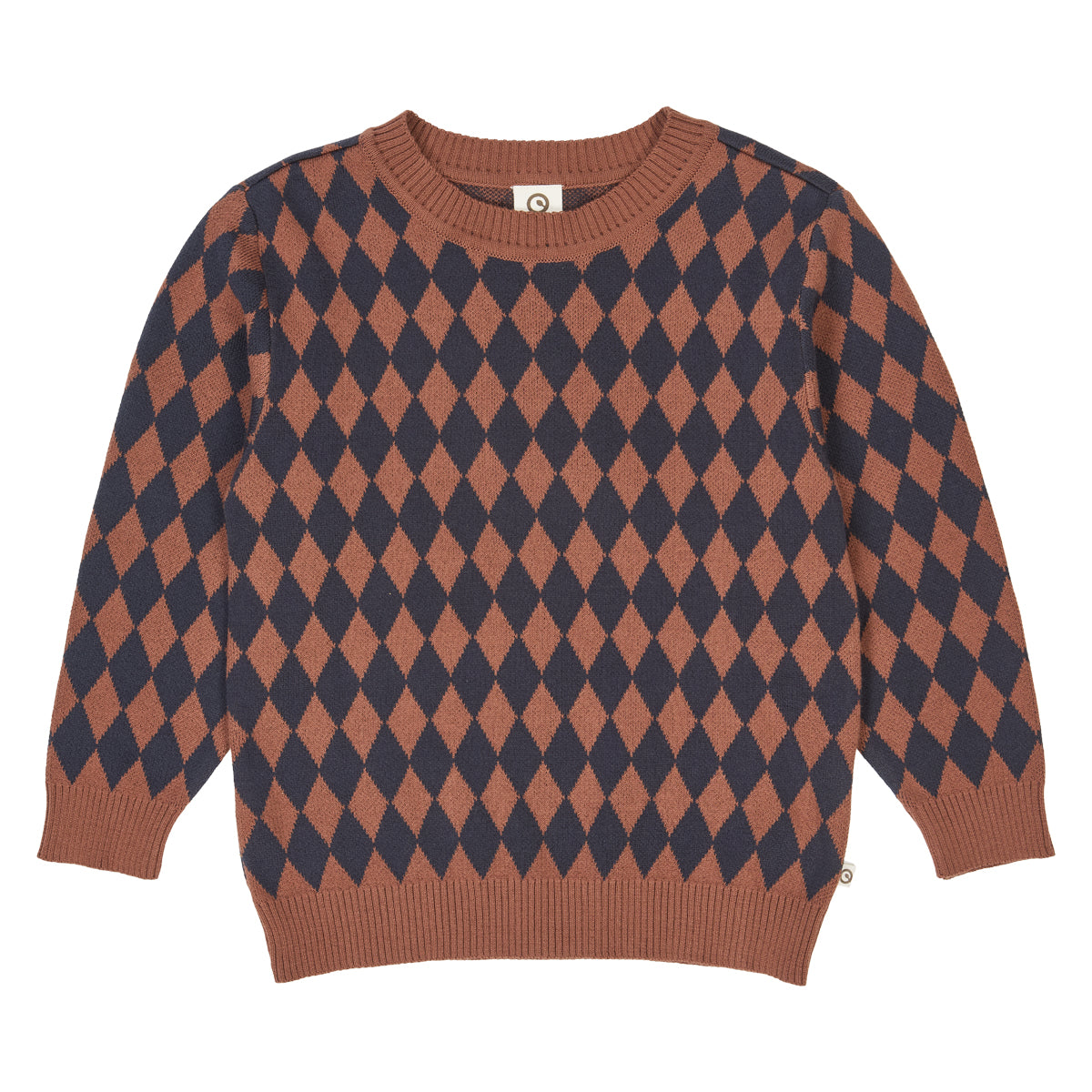 Pulover tricotat jacquard cu model harlequin