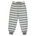 Pantaloni de trening cu dungi orizontale, Oak și Stormy Blue