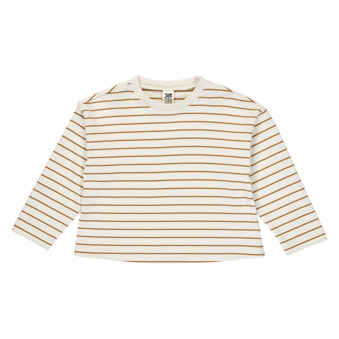 Bluză oversize crem cu dungi